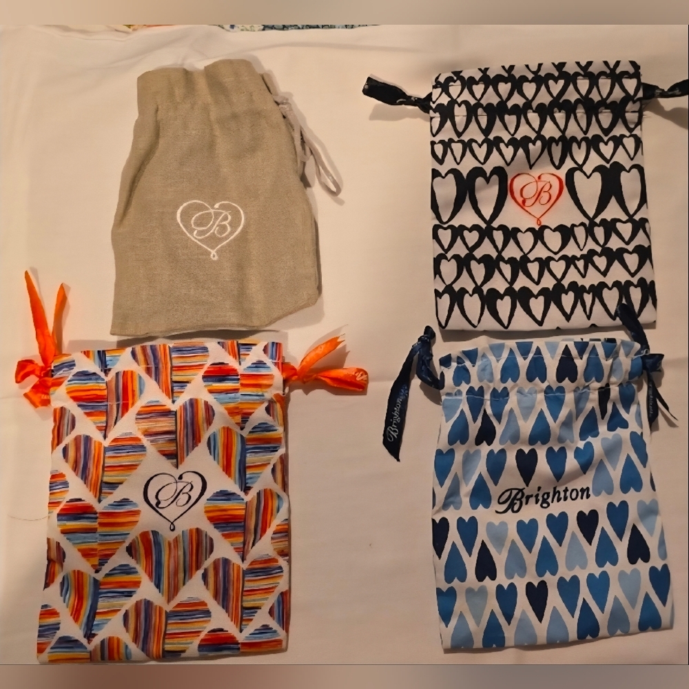 Designer BRIGHTON Jewelry Dust Bags Pouch Set 4